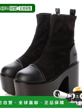 日本直邮YOSUKE 女士厚底直筒弹力芯片靴 [YO729BW020872] 黑色