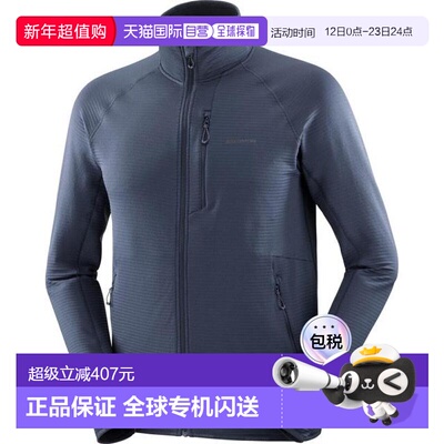 日本直邮SALOMON 男士ESSENTIAL LIGHTWARM全拉链抓绒中层夹克