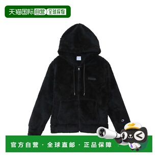 日本直邮Champion 纯色Logo标识连帽拉链长袖绒感外套 女款