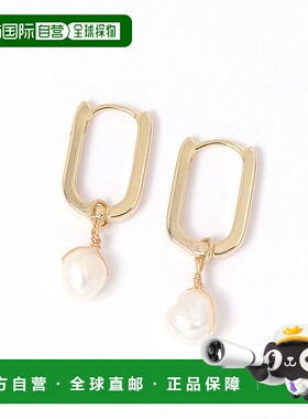 日本直邮studio CLIP 女士珍珠装饰圈形耳环 148995