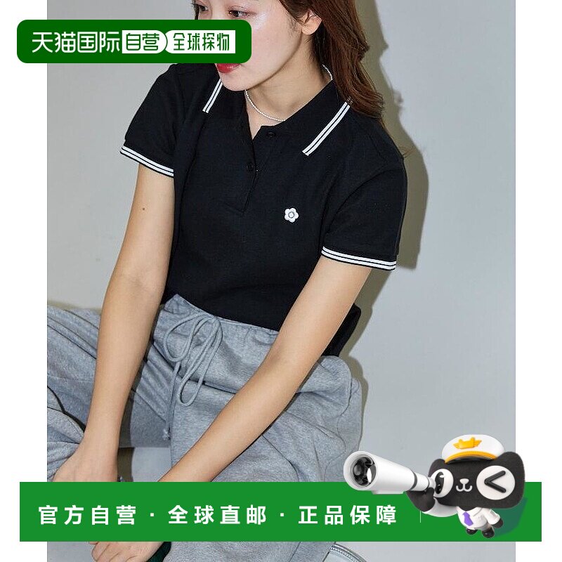 1h可退 日本直邮MARY QUANT 女士鹿仔纹刺绣短袖POLO衫  32233753