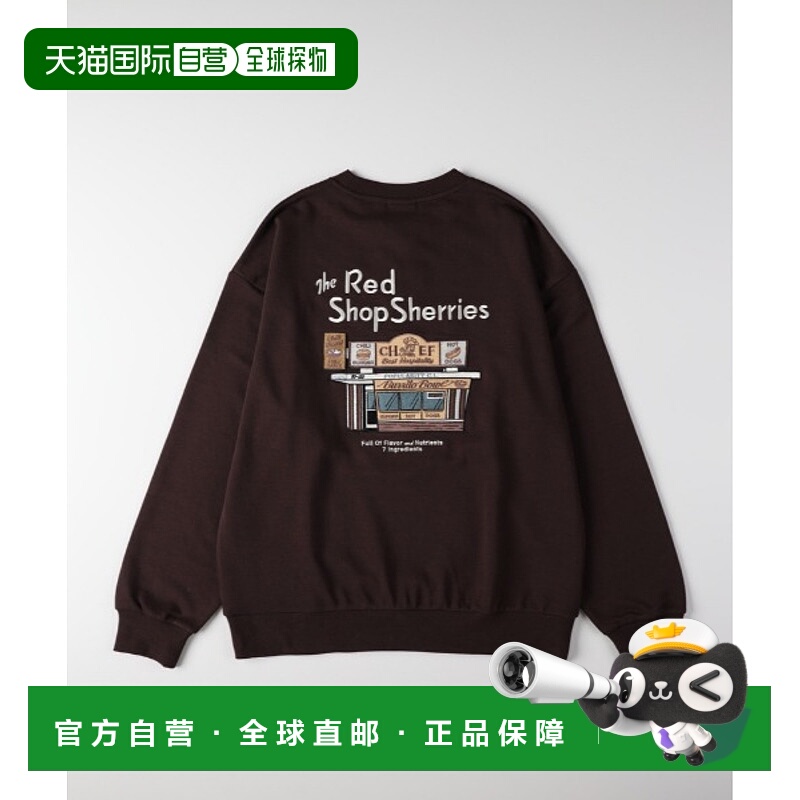 1h可退 日本直邮Right-on男装宽松版型圆领卫衣 后背刺绣街头风 6