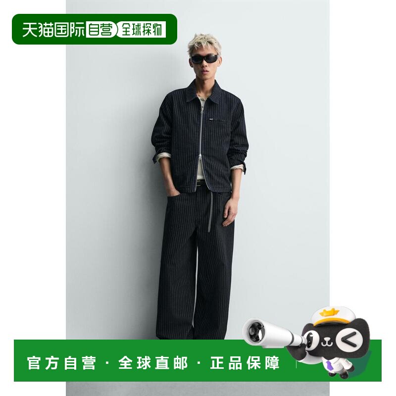 日本直邮Zara细条纹图案宽松版型短裤长裤直筒裤阔腿裤休闲裤