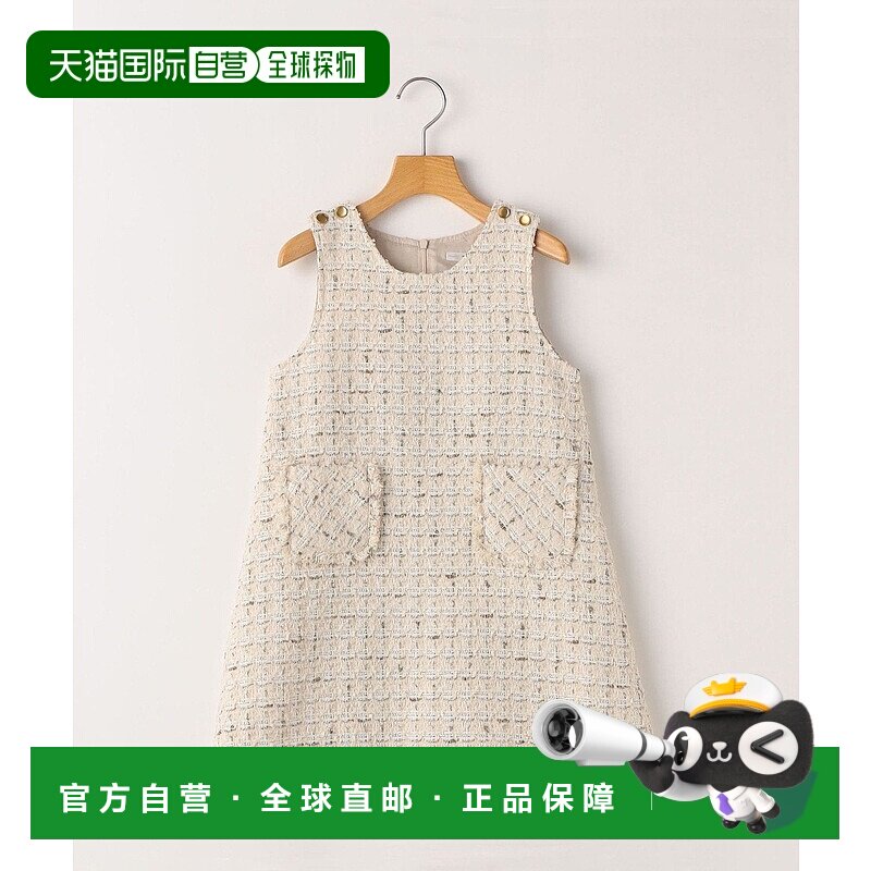 日本直邮SHIPS KIDS 90cm 连帽粗花呢背带裙连衣裙 - 实物图
