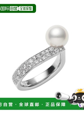 日潮跑腿MIKIMOTO御木本 简约Akoya珍珠钻石戒指 18K白金 10号 PR