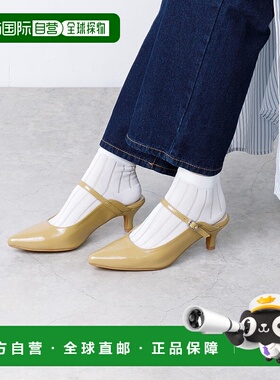 日本直邮Menue 5cm跟带脚背搭扣穆勒高跟鞋 ME8623BW02318 黑色