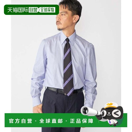日本直邮SHIPS别注 Errico Formicola DALIO 发丝纹条纹衬衫 天蓝
