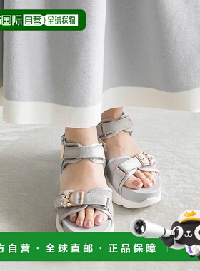 日本直邮RANDA 组合材质可视扣带凉鞋 RA041BW016812 黑色厚底