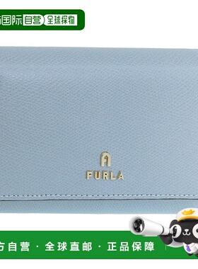 日本直邮FURLA 女士钱包双折钱包皮革蓝色FURLA CAMELIA M COMPAC