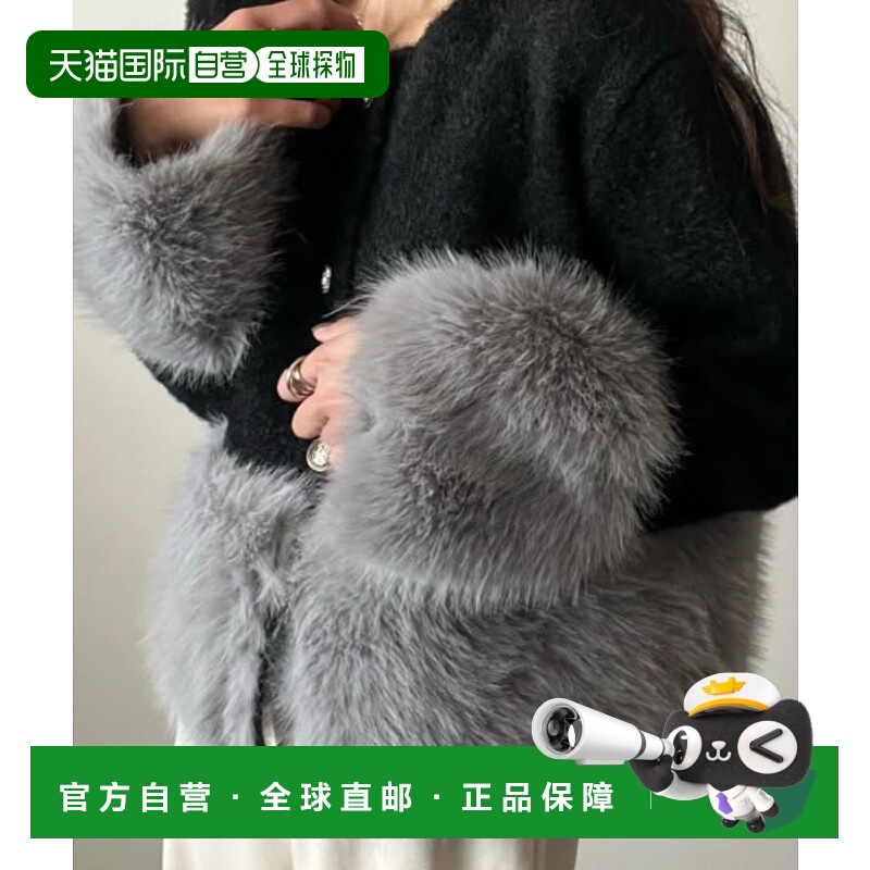 1h可退 日本直邮deux amour 女装 加绒针织外套 无领设计 立体毛