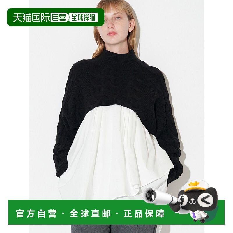 1h可退 日本直邮ELENDEEK 女士不对称拼接针织衫 长袖上衣 轻盈A,女装/女士精品,衬衫,淘宝优惠券,粉丝福利购,淘宝优惠卷