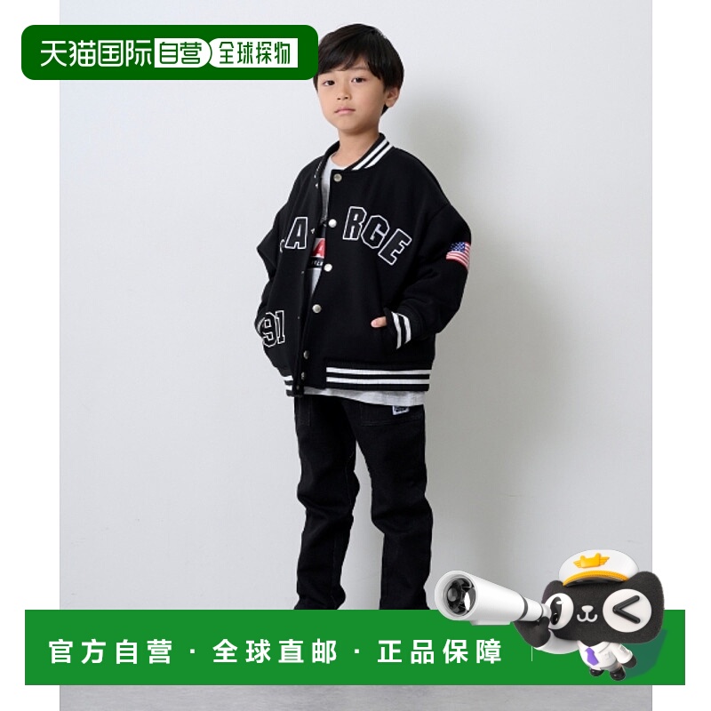 1h可退 日本直邮XLARGE KIDS 儿童宽松斜裁牛仔裤 后背logo印花 9