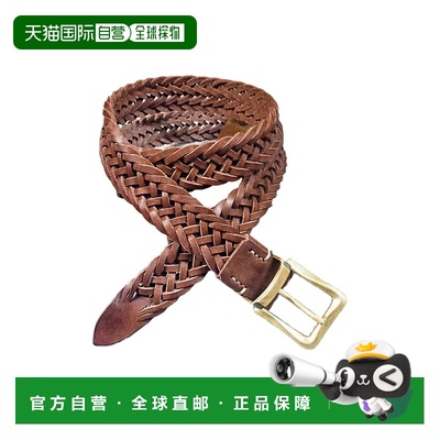 日潮跑腿UNIQLO优衣库 皮革网带 36 BROWN MEN L编织皮带情人礼物