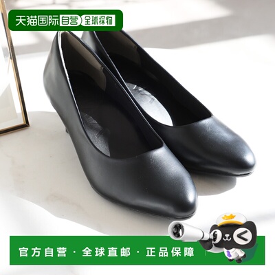 日本直邮VIVIAN 杏仁头高跟鞋5cm鞋跟（黑色PU材质）单鞋一脚蹬