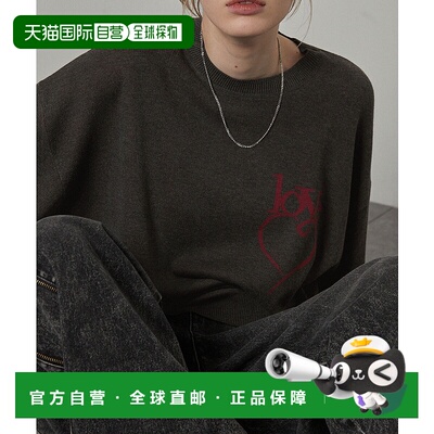 1h可退 日本直邮Alfred Alex 心形图案刺绣宽松短袖针织衫 AAkn94