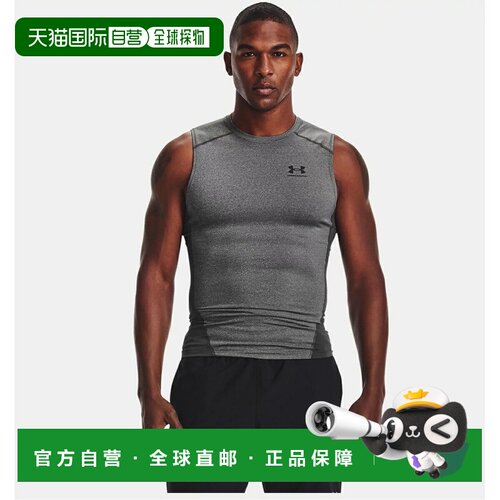 日本直邮 UNDER ARMOUR UA HEATGEAR 压缩无袖T恤 碳灰黑 1361522