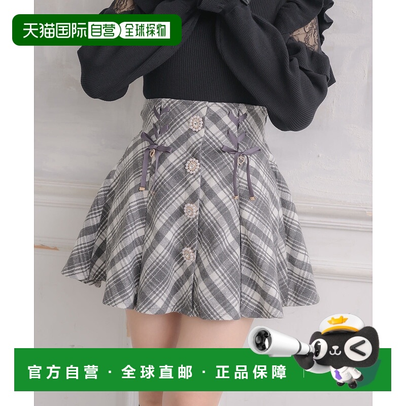 1h可退 日本直邮ROJITA 女装 高腰格纹迷你裙 双排扣设计 1544368