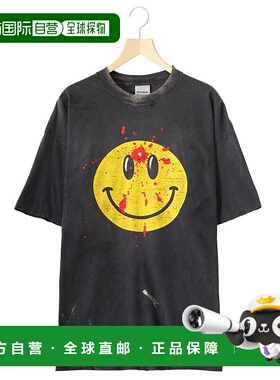 1h可退 日本直邮READYMADE 微笑印花复古风宽松短袖T恤 RECOBK000
