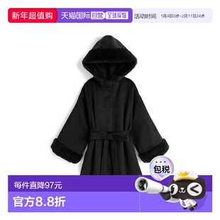 日本直邮日潮 GRL带丝带腰带的毛绒帽中长款大衣k9401i外套皮草
