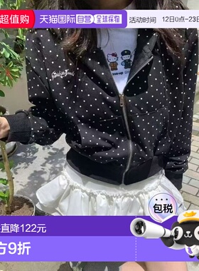 1h可退 日本直邮WEGO 女装 Y2K波点短款全拉链连帽衫 DF26SP12L00