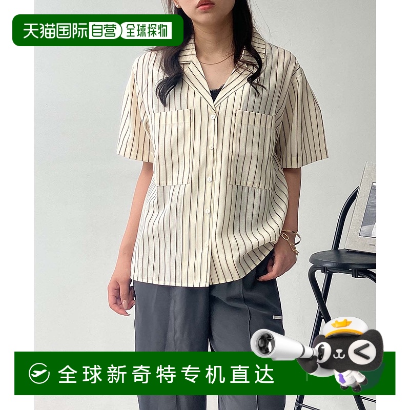 1h可退 日本直邮AS KNOW AS plus女装宽松 Oversize 开襟半袖衬衫
