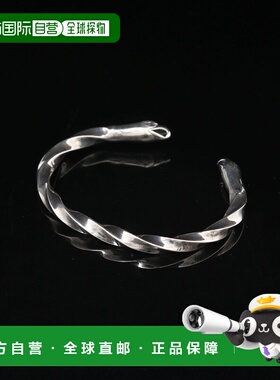 日本直邮LARRY SMITH 男士 双鹰头925纯银扭纹手镯 EFBR0002配饰