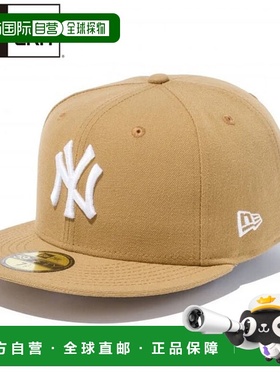 日本直邮New Era Cap Fitted 59FIFTY 纽约洋基队小麦色 x 白色帽