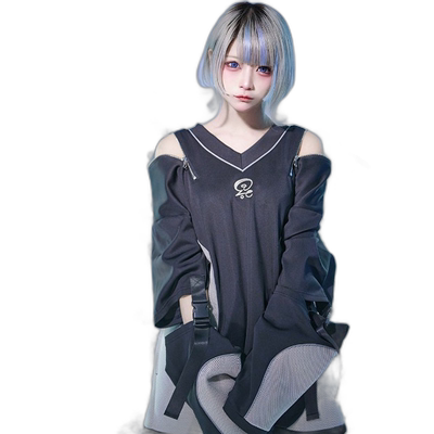 1h可退 日本直邮ililil 男女同款反光拼接合作款卫衣 IL24Z07