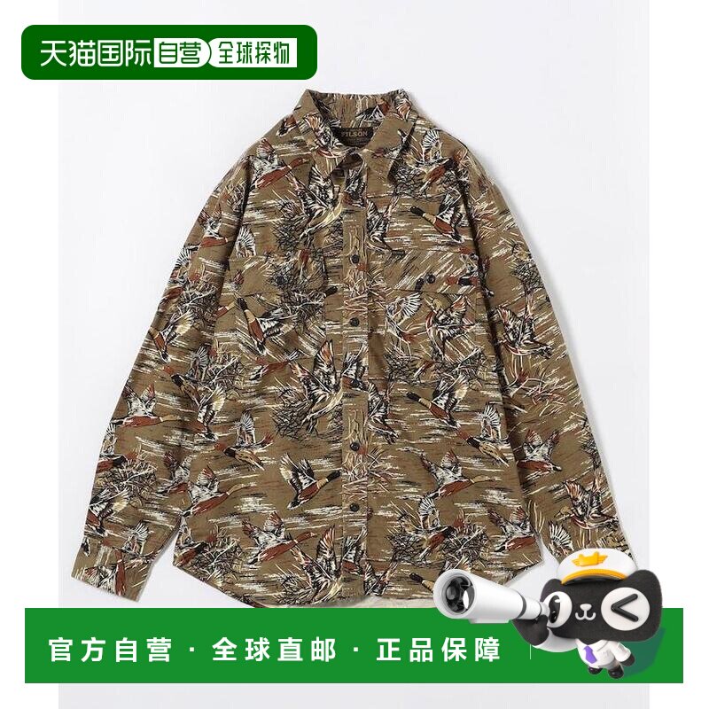 1h可退 日本直邮FILSON男装全棉法兰绒衬衫 背部箱型褶设计 胸前图片