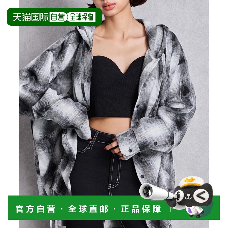 1h可退 日本直邮GYDA 女装抽绳连帽格子衬衫 072540409501外套