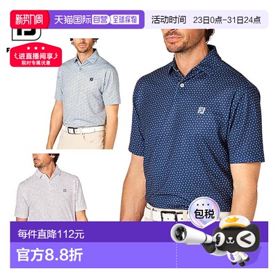 日本直邮FootJoy 男士球印花短袖 Polo 衫 FJ-S25-S13 高尔夫服装