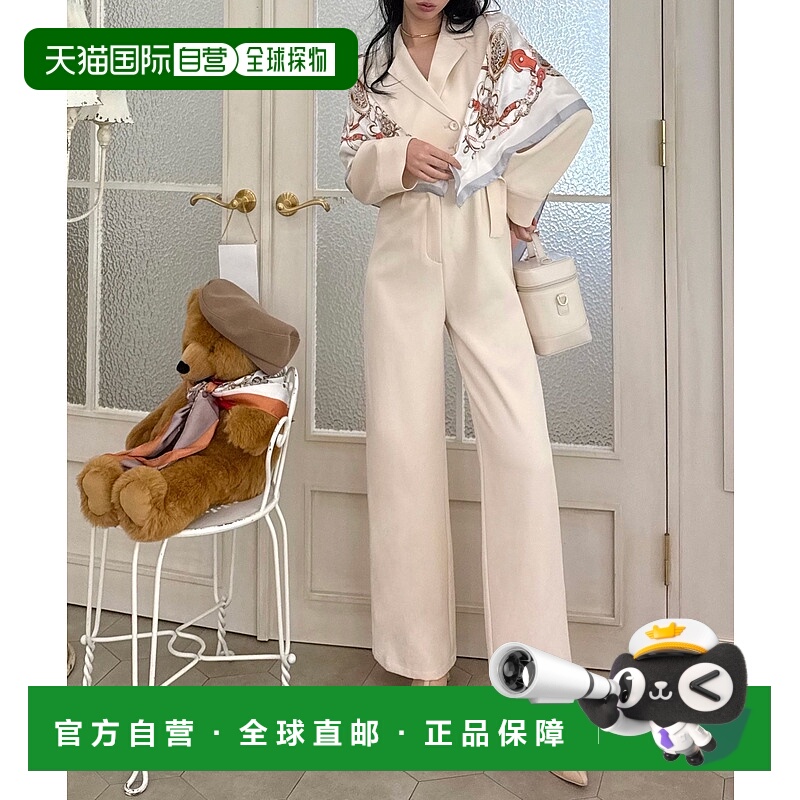 1h可退 日本直邮ROYAL PARTY 女士春季新款腰带式短袖开衩连体裤