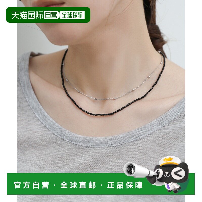 日本直邮select MOCA 女士 层叠风珠链项链（黄铜+玻璃+聚酯纤维