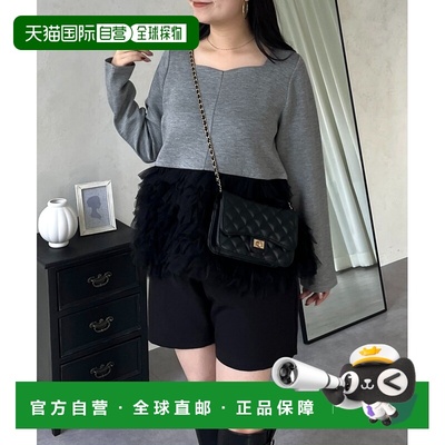 1h可退 日本直邮prose verse 女装 心形领蓬松网纱荷叶边上衣 PVZ