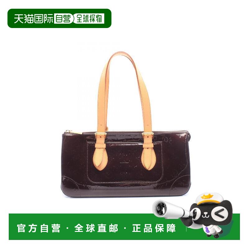 日本直邮中古二奢LV路易威登女包A级95新bag包漆皮手提包紫色