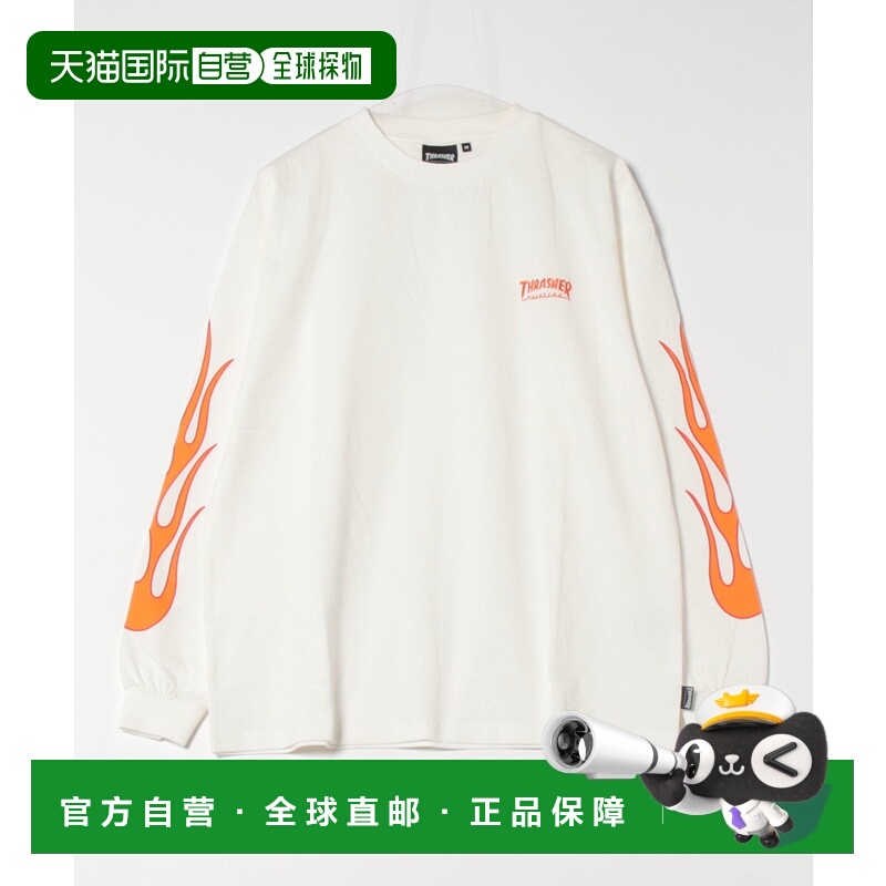 1h可退 日本直邮THRASHER 男女同款火焰刺绣长袖T恤 8225261802