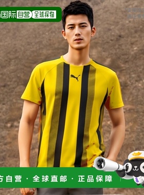 日本直邮PUMA TEAMLIGA 条纹比赛衬衫足球 T 恤 705152-07