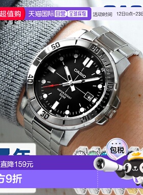 日本直邮卡西欧CASIO石英电池供电 MTP-VD01D-G 标准男士模拟黑色
