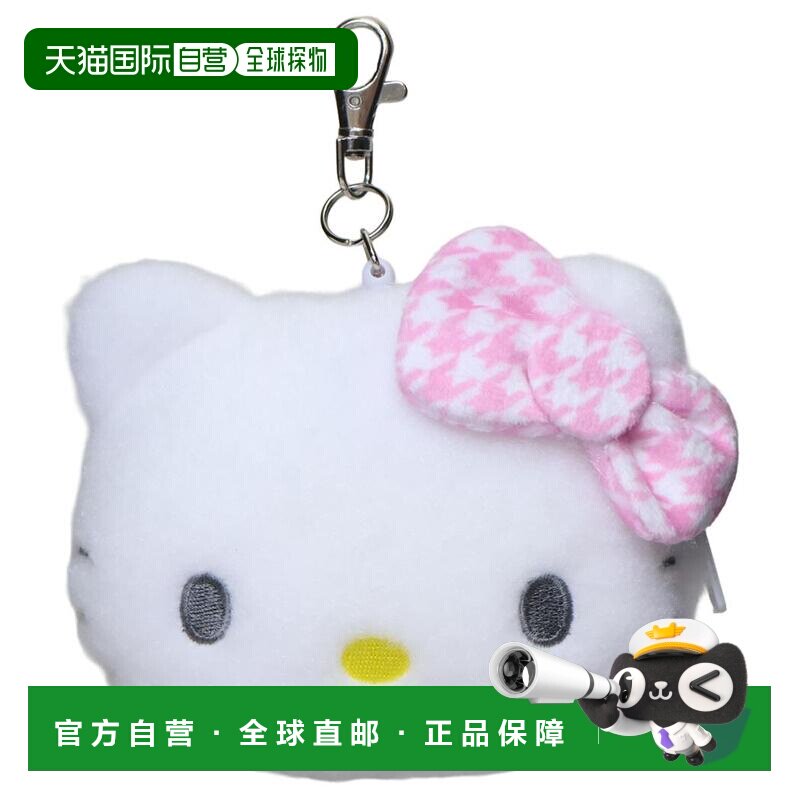 日本直邮可伸缩人脸证件套 卡包 Hello Kitty 千鸟格图案 粉色 Sa