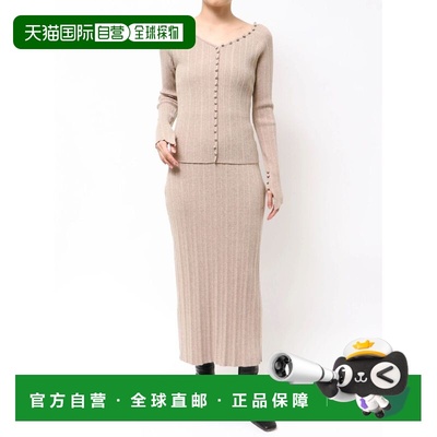 日本直邮LAGUNAMOON 女装 V领纽扣设计针织套装 2way上衣+I型裙 0