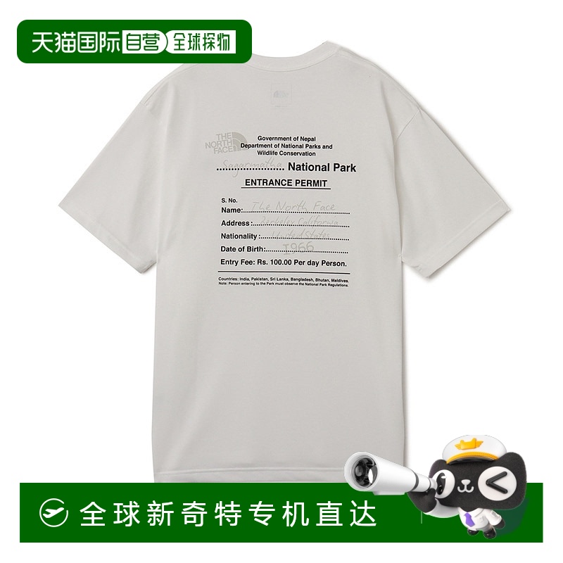 1h可退 日本直邮THE NORTH FACE男士速干混纺短袖T恤半袖登山图案