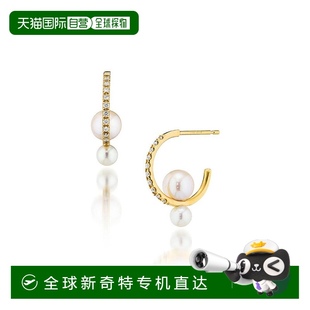 K18 日本直郵日潮 Star Jewelry 鉆石與珍珠耳釘1ZP0939