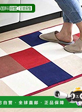 【日本直邮】IRIS 幾何红色厨房/门垫60×180cm