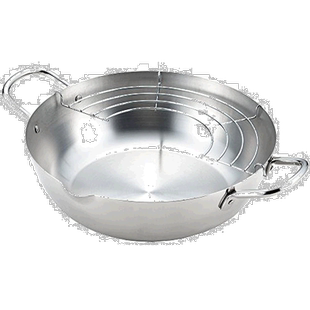 日本直采香港仓发Yoshikawa油炸锅吉川24cm银色油炸锅耐高温