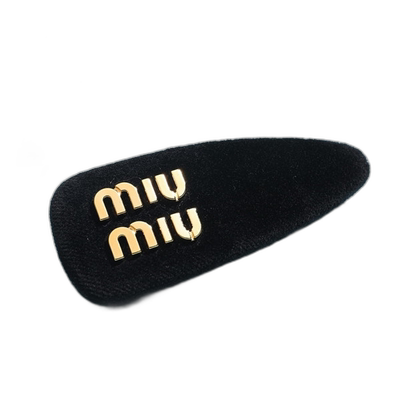 日本直邮MIUMIU 发夹 5IF092 068 女士天鹅绒丝绒金属徽标发饰发