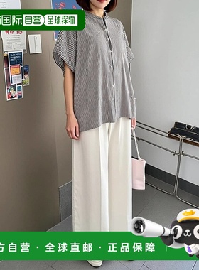 1h可退 日本直邮LOCUST 女装 宽松长袖条纹棉质衬衫 显瘦休闲通勤