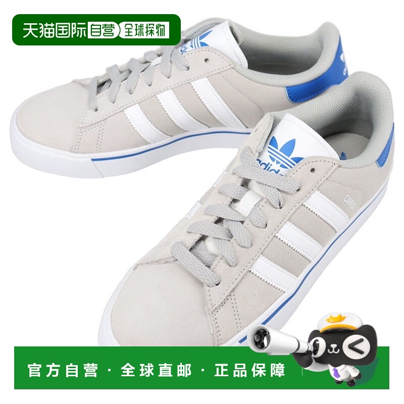 日本直邮阿迪达斯运动鞋校园散装 CAMPUS VULC 灰色两/鞋 白色/蓝