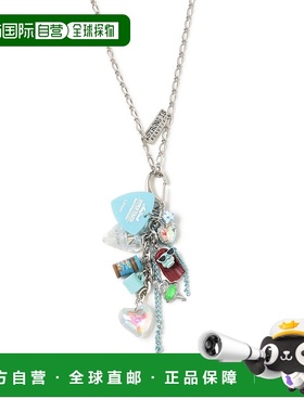 1h可退 日本直邮guriguri 女士 蓝色混搭 长款项链 多材质吊坠设