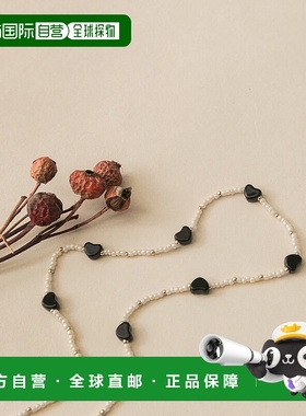 1h可退 日本直邮SMELLY 女士 黑色心形珠链 精致小颗粒短款项链 S