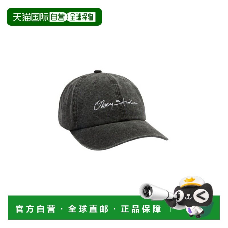日本直邮OBEY 男女同款 6片帽檐棉质复古做旧刺绣鸭舌帽 26104117